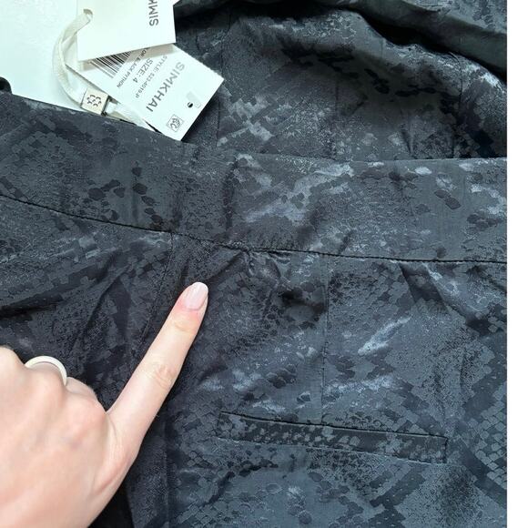 Simkhai NEW WITH FLAW Kyra Pant in Black Python - Picture 5 of 8